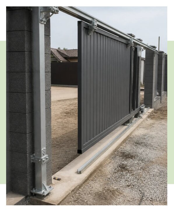 Изготовление и монтаж подвесных откатных ворот в Бийске